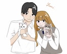 手描きでおしゃれ可愛い似顔絵イラストを描きます 【カップル／家族／結婚式】先着 5名様モニター価格中！ イメージ3