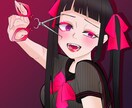 SNSのアイコン/ヘッダー等お描きします 黒とピンクを使ったちょっとダークな雰囲気が得意です。 イメージ1