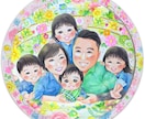 円形の似顔絵/全て額付き！やさしいタッチで描ます 心を込めて円形の似顔絵をお描きします。 イメージ6