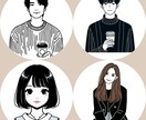 4月限定☆シンプルおしゃれな線画アイコン描きます ◎カラーも無料◎〜7日のスピード納品 イメージ4