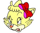 擬人化された猫のイラストアイコンは和ませます 全可8点ある女の子の可愛い猫のアイコンは色々な場面に使えます イメージ2