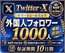 X・旧Twitterの外国人フォロワーを増加します 【ココナラNo.1長期保証付き！】Xフォロワー1000増加！ イメージ1