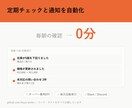 毎日の定期チェックと通知を自動化します サーバー費用0円で毎日自動実行 イメージ1