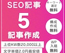 KW選定・執筆・WP入稿を最安値で執筆します キーワード選定・構成・WP入稿が無料！SEO対策はお任せ！ イメージ1