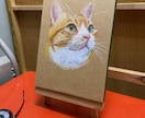 アクリル絵の具でペットの似顔絵を手描き作成します 犬・猫のクラフト紙をベースにリアルで温かみのある絵です イメージ2