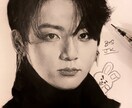 K-POPアイドルなどの似顔絵描きます 基本的にはモノクロの作品となります。(鉛筆画) イメージ2