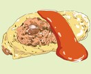 食べ物の写真をトレースしてイラスト化します メニュー表等に使うイラストにいかがでしょうか？ イメージ3