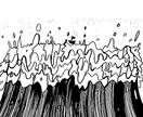 奇妙で不思議◇怖可愛いモノクロイラスト描きます 挿絵やアイコンに♦他にはない不思議な絵柄と存在感のある白黒絵 イメージ5