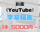 動画（YouTube）の字幕編集を代行します -ご希望に合わせて字幕以外の編集も可能！- イメージ1