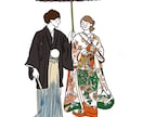 結婚式のアイテムに使えるイラストを描きます 写真を元にイラストを作成して画像でお届けします◎ イメージ3