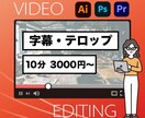 字幕・テロップを作成いたします 【15分 3000円〜】簡単な編集に限定させていただきます。 イメージ1