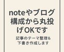 note／ブログ記事のテーマ整理＆下書き作成します ChatGPT＋構成力で、あなたの想いをわかりやすい文章に。 イメージ1