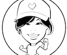 モノを持たせて個性際立つ白黒の似顔絵を作成します あなたの「らしさ」を、親しみやすいイラストに！ イメージ1