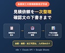 見積依頼の一次整理と返信下書きを半自動化します 見積依頼の項目をAIが整理し、不足項目の確認文を定型で用意 イメージ1