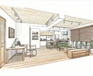 デジタル手描きマーカー調パース（複合空間）描きます 図面、参考画像を元に魅力的な空間を描きます。 イメージ4