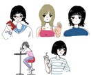 カラーでカットイラストやアイコン描きます シンプルでおしゃれな独特な雰囲気のあるイラストを描きます! イメージ1