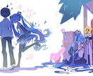 MVイラスト(キャラデザ、背景込み)を描きます ポップで可愛いイラストや闇のあるイラストなどをお描きします！ イメージ6