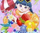 商用利用OK！！キュート可愛いミニイラスト描きます ポーズ・仕草全て可愛いイラストお描き致します イメージ1