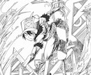 筆ペン又は筆ペン調のなんか絵+αを描きます 某アニメ会社の偉い人に勿体ないくらい面白い絵と評価頂きました イメージ4