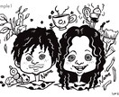 あなたをキャラクター化！またはモンスター化！します あなたの顔の周りに好きなものを3個イラストにします◎ イメージ1