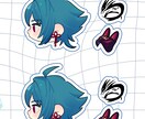 ネップリ対応　フレークシールちゃんを描きます ミニキャラ横顔＋お好きなモチーフ2点描きます。 イメージ3