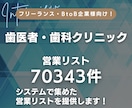 歯医者(歯科医院クリニック)の営業リスト提供します 【法人営業・BtoB・クリニック営業】営業リスト70343件 イメージ1