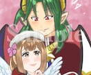 夢絵・コテ同にcp絵も♡ペアイラスト描きます 推しとの距離感まで描く♡表情がかわいい厚塗り夢絵 イメージ3