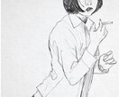 リクエストに応じて、人物を描きます モノクロで雰囲気のある、お洒落なイラストです。 イメージ6