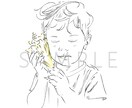 シンプルな人物画(線画)を描きます お写真をペンタッチでスッキリとしたイラストにします イメージ5