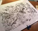 緻密でストーリー性のあるペン画を制作いたします 立ち絵から、1枚絵、風景画まで、ペン画を作成します！！ イメージ3