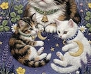 かわいい家族を刺繍風でオシャレに描きます 刺繍風タッチで仕上げる オーダーメイド・アートイラスト です イメージ8