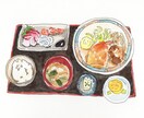 雑誌、ウェブ、メニューに載せる食べ物を描きます 飲食店のメニュー、レシピ、カードに載せる手描き風イラスト イメージ1