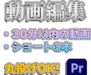 30分以内の動画を編集します ショート動画は3本で3000円! イメージ1