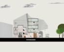 CAD図面を「伝わる」プレゼンパースにします 建築学生が空気感のあるコラージュ・ダイアグラムを作成します。 イメージ1