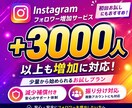 Instagramフォロワー3000人〜増加します インスタ｜小ロット3000人パッケージ｜10日補填つき イメージ1