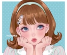 商用可❣️ポップでかわいい女性イラスト描きます 配信背景／アイコン／ヘッダー／一枚絵／グッズ／記念イラスト イメージ7