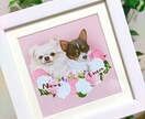 花々のリースに囲まれた心温まる作品に仕上げます おしゃれスクエアフレームに想いを込めて イメージ2