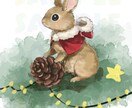 可愛くデフォルメされた動物のポストカードを描きます 修正や連絡の程度によりますが１日での納品も可能 イメージ1