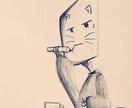 少し考えさせられる、少し暗い感じの絵を描きます あなたを不思議な黒白の世界へお連れします イメージ3