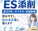 ES・ガクチカ・自己PRを読みやすく整えます 面接にも有効に効くESの作成とアドバイスをお伝えします。 イメージ1