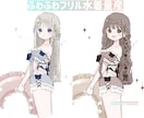 選べるデザイン夏のふわふわ水着量産イラスト描きます 基本で可愛く。オプションでより理想のビジュアルに変更も可能 イメージ1