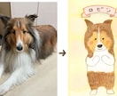 絵本のような温かい愛犬の似顔絵を描きます 絵本の世界のようなキャラクターのように可愛くデフォルメします イメージ1