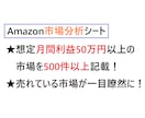 最新23年5月分：アマゾン市場分析シート公開します 本格的な市場分析で一歩先へ！儲かる市場をデータで導き出します イメージ1