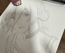 女の子オリジナルキャラをアナログで描きます 鉛筆のみで描きます。肩あたりまで イメージ1