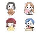 ゆるシンプル似顔絵×食べ物アイコン描きます 好きな色と食べ物でアピール♪覚えてもらいやすいアイコンに！ イメージ8