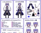 Vtuberキャラデザ～モデリング全工程制作します Live2Dモデル・ロゴ・SDキャラアイコンまで一括制作！ イメージ3