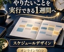 やりたいことが進む1週間の予定を一緒に作ります 忙しい毎日を整理し、無理なく続く行動計画を90分で完成 イメージ1