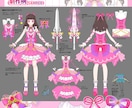 お好みのオリジナルキャラクターデザインします 可愛い、魔法少女、アイドル等のキャラや衣装デザイン二面図 イメージ3