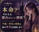 本命か都合のいい関係か見抜きます ＊不倫・浮気の彼の本音を深く視ます イメージ1