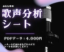あなた専用の歌声分析シートを作成します 【自分の声の長所・改善点が知りたい方へ】 イメージ1